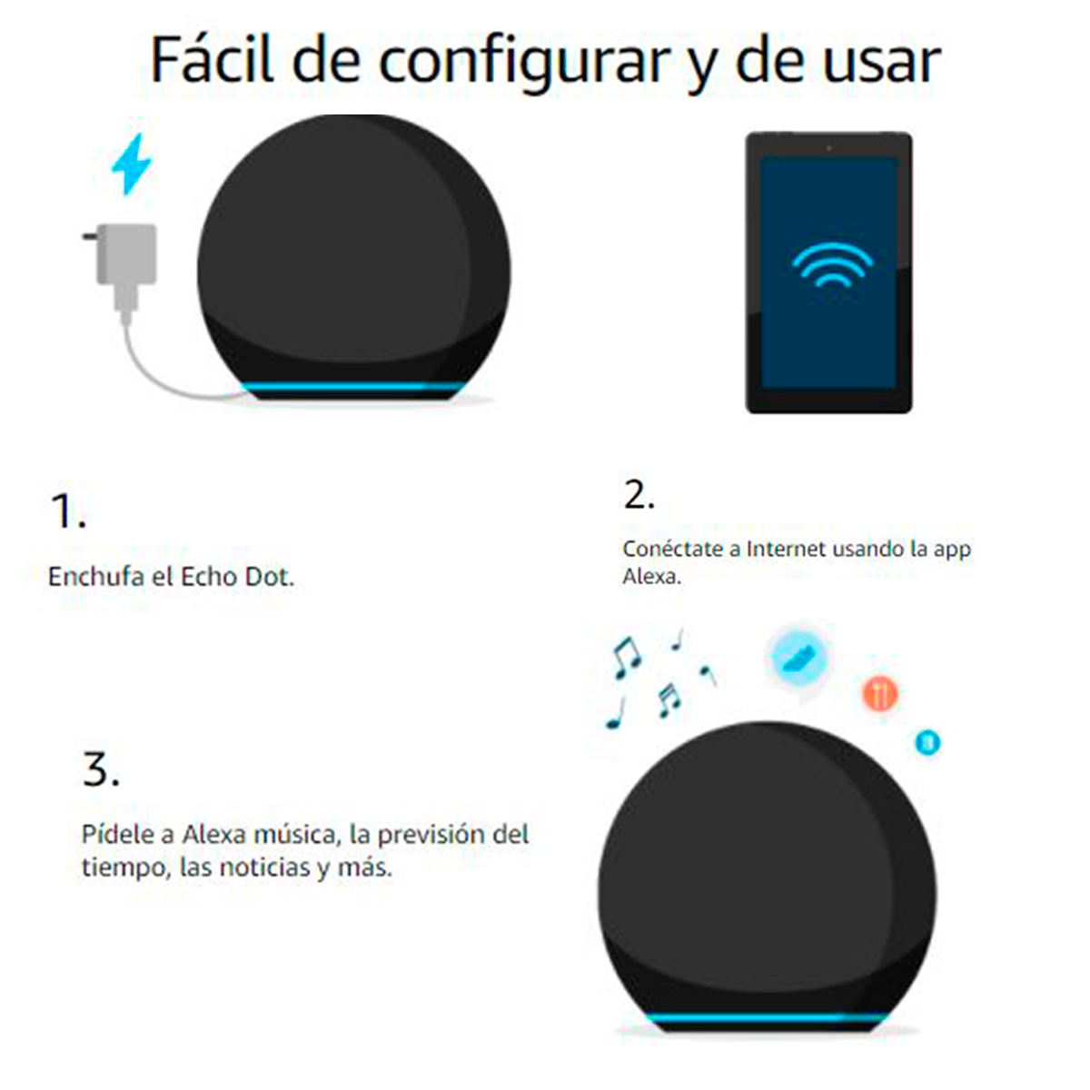 Echo Dot 4ta con reloj + foco -  Alexa en Ecuador