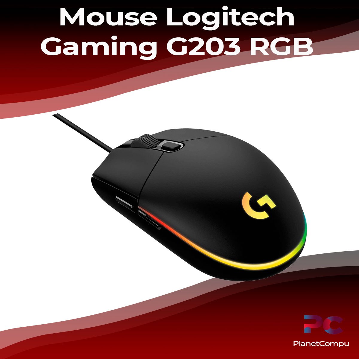 Mouse Gamer Logitech G203 Rgb 8000 Dpi Lightsync Cableado – PlanetCompu –  componentes de PC