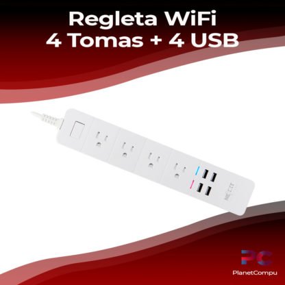 Regleta WiFi inteligente Nexxt 110V 4 tomas 4 USB domotica