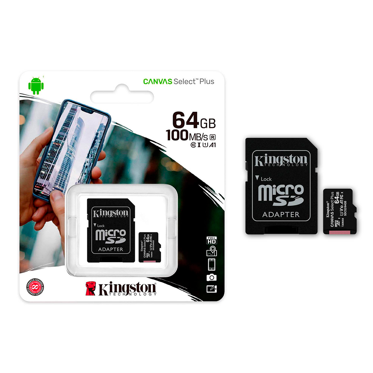 MicroSD 64GB Kingston Canvas A1 clase 10 100MB/s – PlanetCompu –  componentes de PC