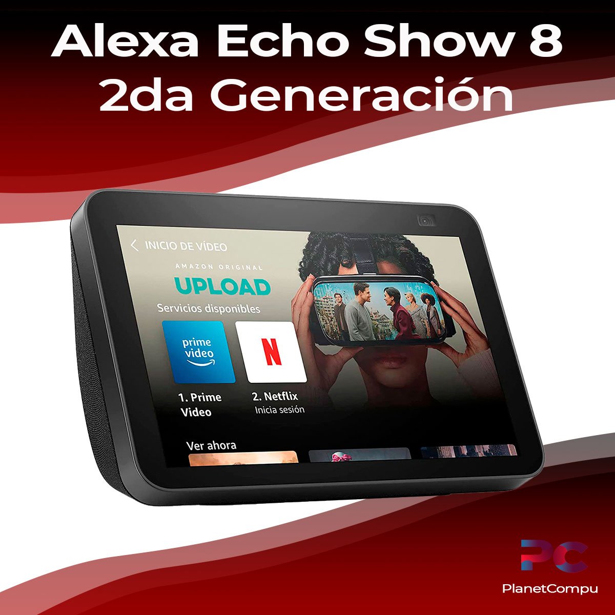 Nuevo Echo Show 8 (2da generación, edición 2021) - Pantalla HD inteligente  con Alexa y cámara de 13 MP - Carbón