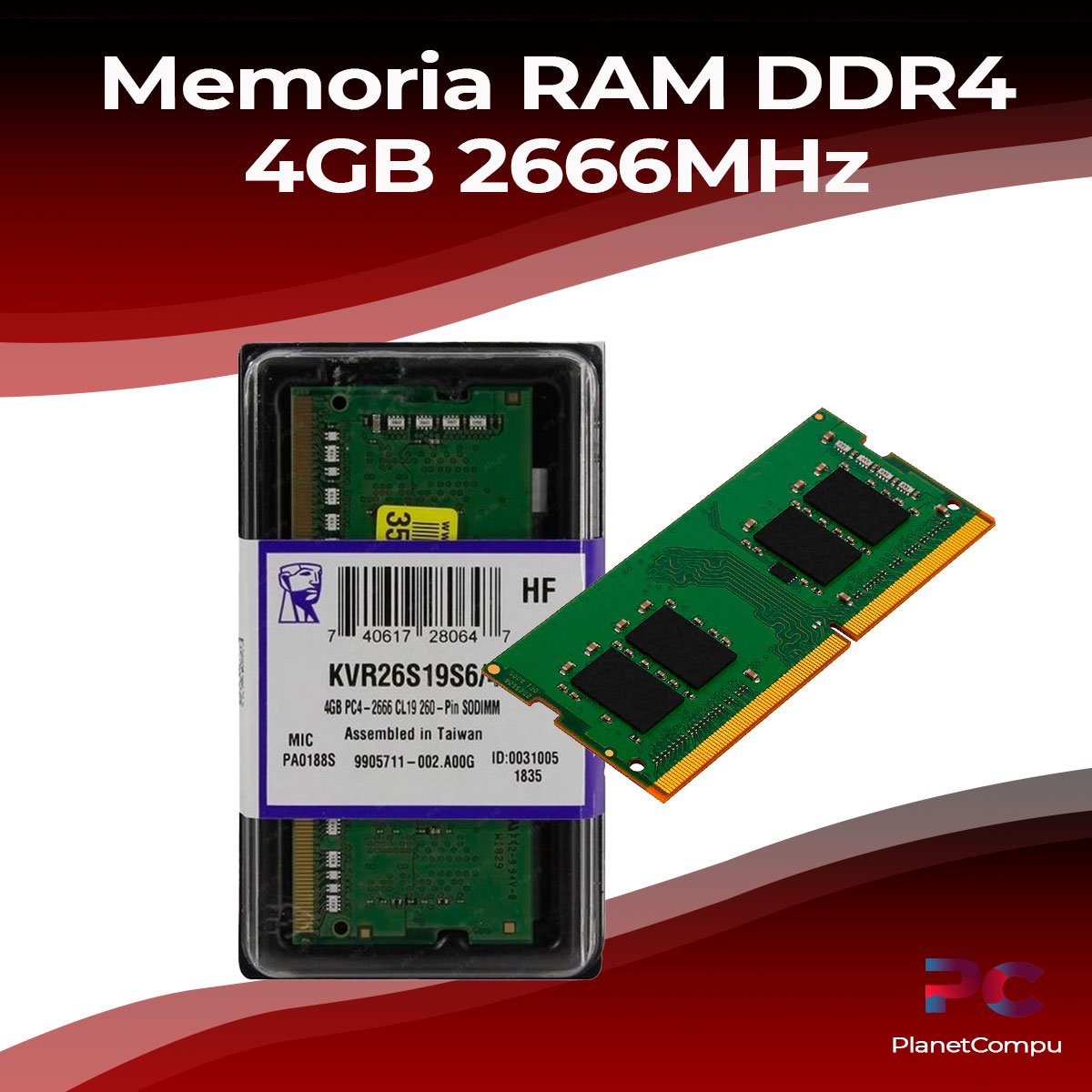 comer consumo Alta exposición RAM 4GB 2666 MHz Kingston DDR4 laptop – PlanetCompu – componentes de PC