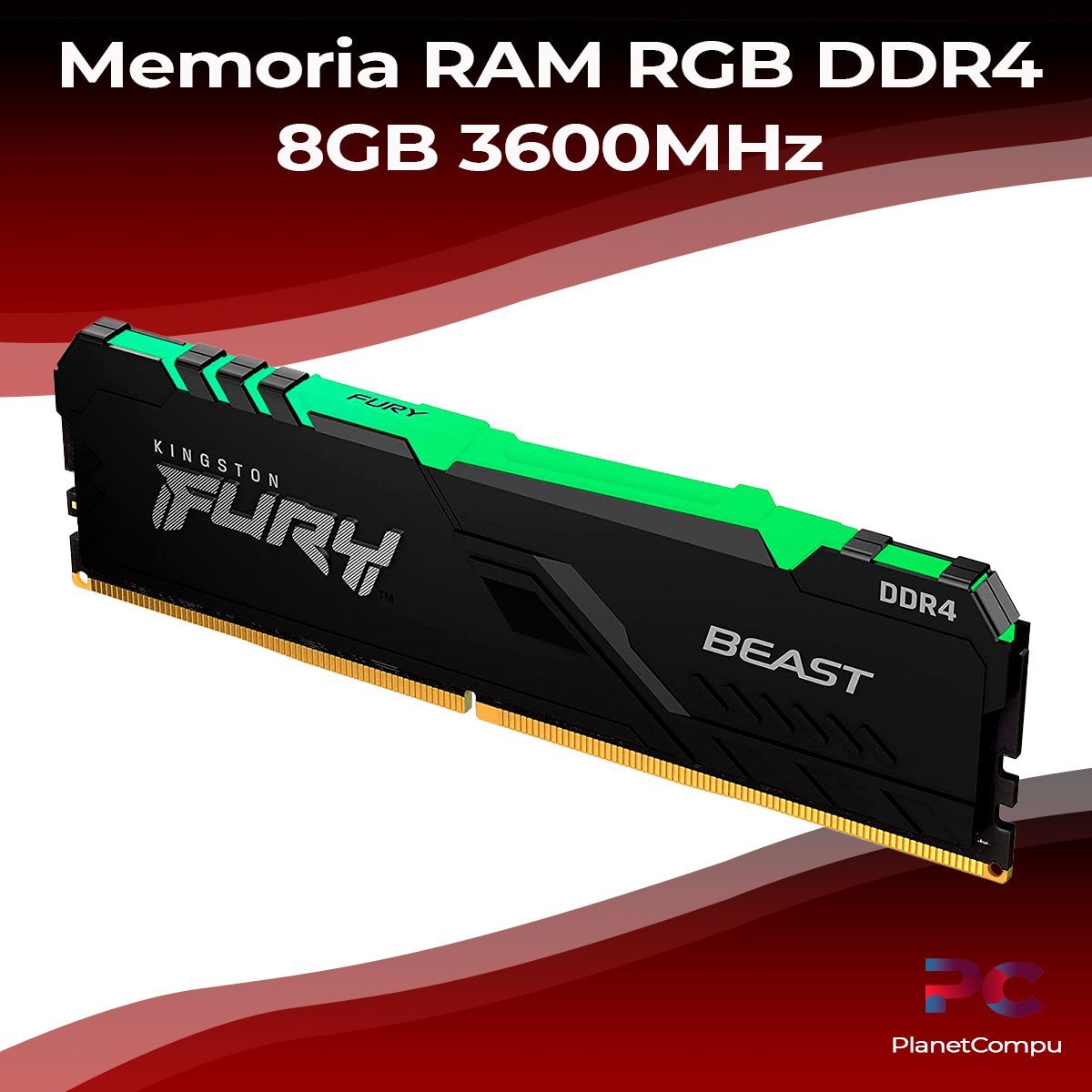 fuegos artificiales victoria Involucrado Kingston Fury Beast RGB – RAM 16GB 3600 MHz DDR4 – PlanetCompu –  componentes de PC