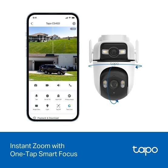 tapo c545d tp link camara exterior de seguridad wifi dual doble lente 2k